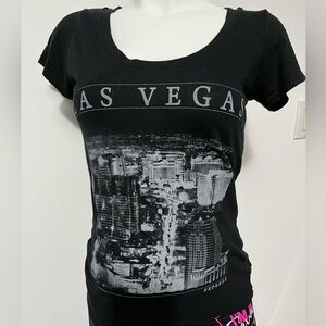 Express Las Vegas City Black Short sleeves Top T-shirt Size XS